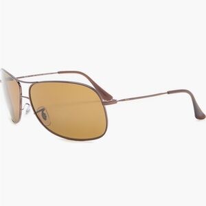 Ray-Ban 64mm Polarized Aviator Sunglasses RB3267 in Brown NWT